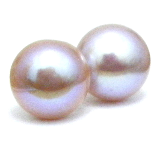 Peach 14mm Silver Stud Earrings